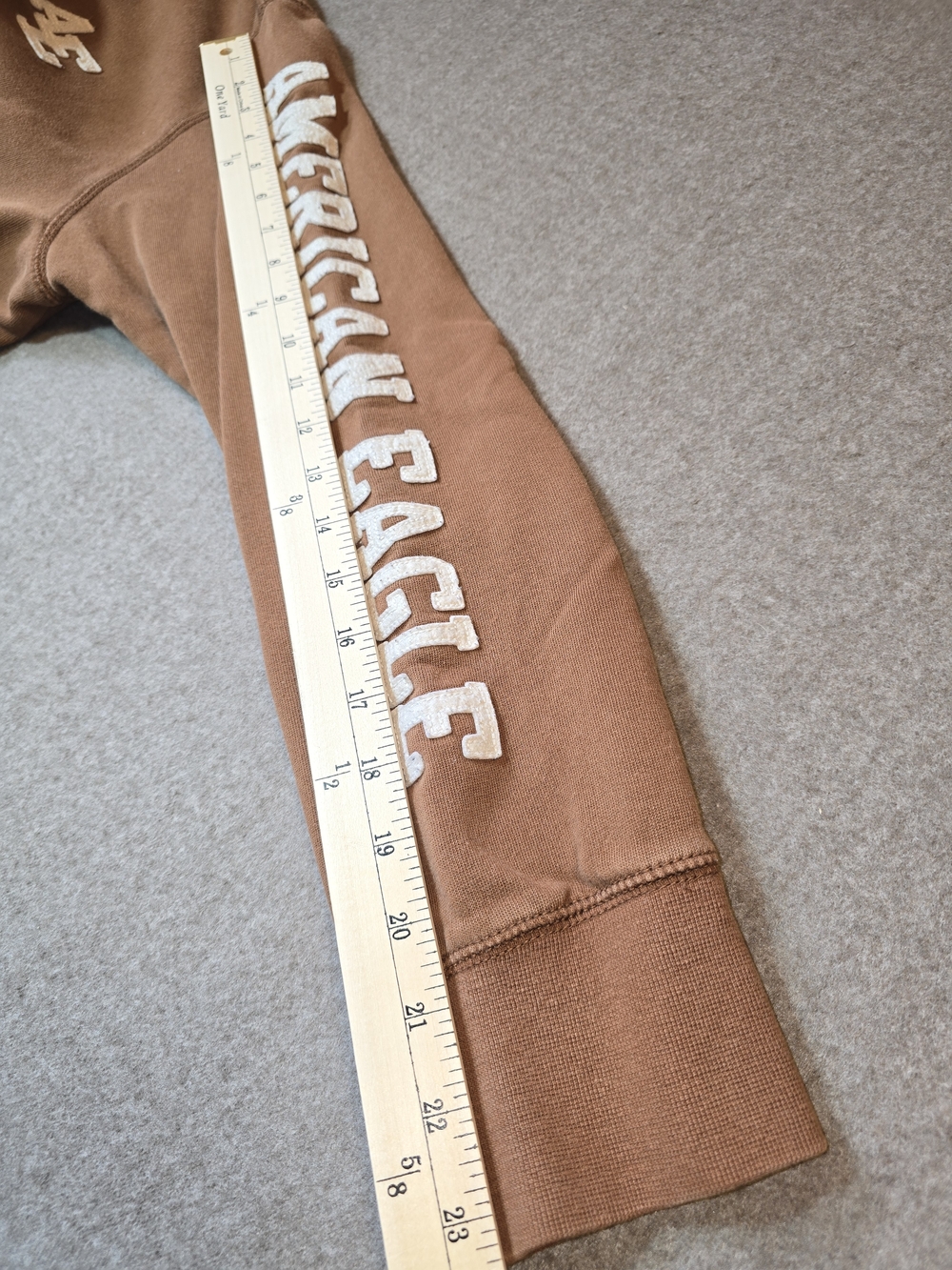 American Eagle Men's Brown Pullover Hoodie Y2K Large - Picture 11 of 11